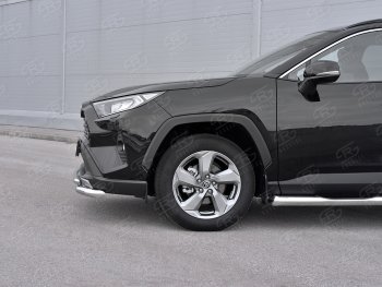 22 399 р. Защита переднего бампера (2 трубы Ø63 и 42 мм, нержавейка) SLITKOFF Toyota RAV4 XA50 5 дв. дорестайлинг (2018-2024)  с доставкой в г. Таганрог. Увеличить фотографию 4