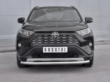 Защита переднего бампера (Ø63 мм, нержавейка) SLITKOFF Toyota RAV4 XA50 5 дв. дорестайлинг (2018-2024)