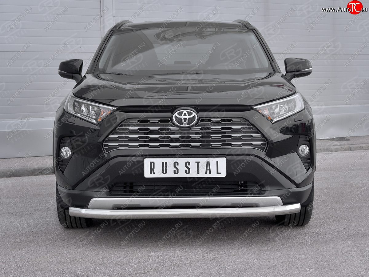 18 199 р. Защита переднего бампера (Ø63 мм, нержавейка) SLITKOFF Toyota RAV4 XA50 5 дв. дорестайлинг (2018-2024)  с доставкой в г. Таганрог