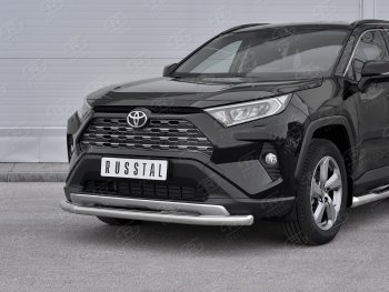 18 199 р. Защита переднего бампера (Ø63 мм, нержавейка) SLITKOFF Toyota RAV4 XA50 5 дв. дорестайлинг (2018-2024)  с доставкой в г. Таганрог. Увеличить фотографию 2