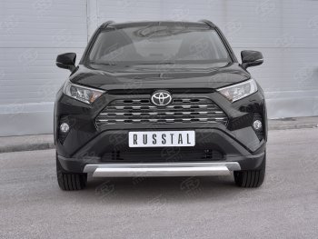 15 999 р. Защита переднего бампера (Ø75х42 мм, нержавейка) Russtal Toyota RAV4 XA50 5 дв. дорестайлинг (2018-2024)  с доставкой в г. Таганрог. Увеличить фотографию 2