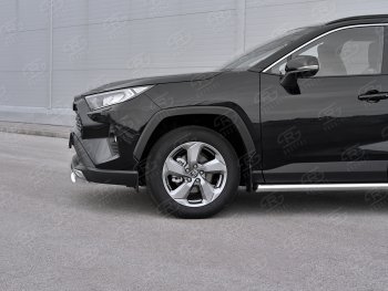 15 999 р. Защита переднего бампера (Ø75х42 мм, нержавейка) Russtal Toyota RAV4 XA50 5 дв. дорестайлинг (2018-2024)  с доставкой в г. Таганрог. Увеличить фотографию 4