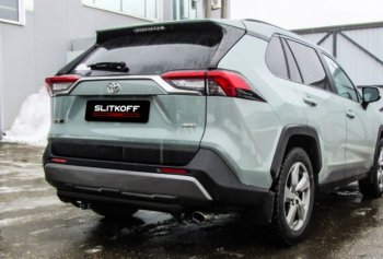 Защита заднего бампера Slitkoff (Ø57 мм) Toyota RAV4 XA50 5 дв. дорестайлинг (2018-2024)