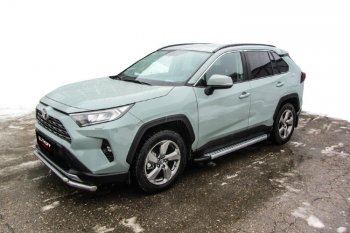 24 999 р. Пороги алюминиевые Slitkoff  Toyota RAV4  XA50 (2018-2024) 5 дв. дорестайлинг (Standart Silver)  с доставкой в г. Таганрог. Увеличить фотографию 2