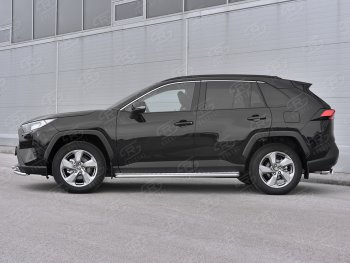 26 999 р. Пороги SLITKOFF d42 с листом  Toyota RAV4  XA50 (2018-2024) 5 дв. дорестайлинг (лист алюминий, труба нержавейка)  с доставкой в г. Таганрог. Увеличить фотографию 3