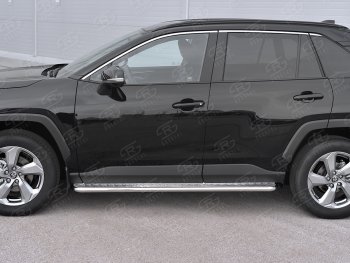 Пороги SLITKOFF d42 с листом Toyota (Тойота) RAV4 (рав)  XA50 (2018-2024) XA50 5 дв. дорестайлинг