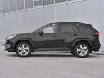 35 549 р. Пороги SLITKOFF d42 с листом  Toyota RAV4  XA50 (2018-2025) 5 дв. дорестайлинг (лист нержавейка, труба нержавейка)  с доставкой в г. Таганрог. Увеличить фотографию 3