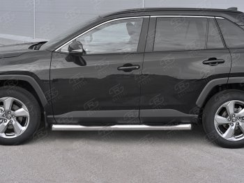 26 999 р. Защита порогов на SLITKOFF d76 с накладкой  Toyota RAV4  XA50 (2018-2024) 5 дв. дорестайлинг (защита порогов со скосами на торцах)  с доставкой в г. Таганрог. Увеличить фотографию 3