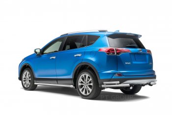 25 999 р. Защита порогов из трубы Ø63 Petroil Tuning Toyota RAV4 XA40 5 дв. рестайлинг (2015-2019) (Нержавеющая полированная сталь)  с доставкой в г. Таганрог. Увеличить фотографию 2