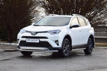 25 999 р. Защита порогов из трубы Ø63 Petroil Tuning Toyota RAV4 XA40 5 дв. рестайлинг (2015-2019) (Нержавеющая полированная сталь)  с доставкой в г. Таганрог. Увеличить фотографию 4