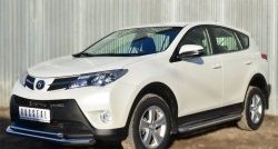 19 749 р. Защита переднего бампера (2 трубыØ63 и 42 мм, нержавейка) SLITKOFF  Toyota RAV4  XA40 (2012-2015) 5 дв. дорестайлинг  с доставкой в г. Таганрог. Увеличить фотографию 2