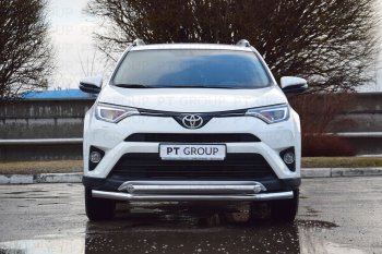 Защита переднего бампера двойная из труб d63/63 мм Petroil Tuning Toyota (Тойота) RAV4 (рав)  XA40 (2015-2019) XA40 5 дв. рестайлинг ()