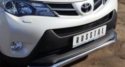 14 549 р. Одинарная защита переднего бампера диаметром 63 мм SLITKOFF  Toyota RAV4  XA40 (2012-2015) 5 дв. дорестайлинг  с доставкой в г. Таганрог. Увеличить фотографию 2