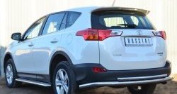 16 999 р. Защита заднего бампера (Ø63 и 42 мм, нержавейка) SLITKOFF  Toyota RAV4  XA40 (2012-2015) 5 дв. дорестайлинг  с доставкой в г. Таганрог. Увеличить фотографию 2