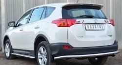 16 849 р. Одинарная защита заднего бампера из трубы диаметром 63 мм SLITKOFF  Toyota RAV4  XA40 (2012-2015) 5 дв. дорестайлинг  с доставкой в г. Таганрог. Увеличить фотографию 2