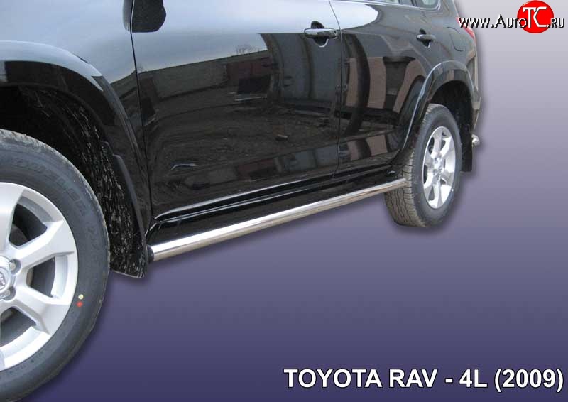 15 799 р. Защита порогов из круглой трубы диаметром 57 мм Slitkoff  Toyota RAV4  XA30 (2003-2010) 5 дв. удлиненный дорестайлинг, 5 дв. удлиненный 1-ый рестайлинг (Цвет: нержавеющая полированная сталь)  с доставкой в г. Таганрог