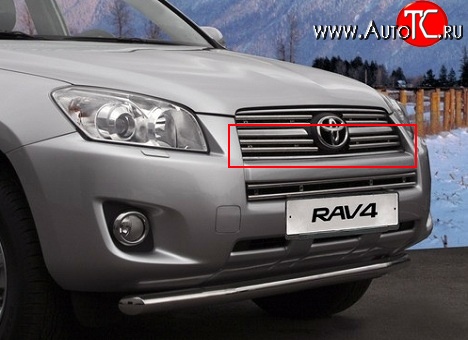 485 р. Декоративные вставки решетки радиатора Novline (нижние, двойные) Toyota RAV4 XA30 5 дв. удлиненный 2-ой рестайлинг (2010-2013)  с доставкой в г. Таганрог