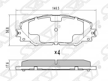 Колодки тормозные SAT (передние) Toyota RAV4 XA305 5 дв. дорестайлинг (2005-2009)