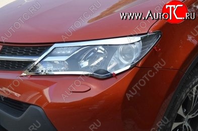 5 349 р. Накладки на фары СТ v2 Toyota RAV4 XA40 5 дв. дорестайлинг (2012-2015) (Неокрашенные)  с доставкой в г. Таганрог