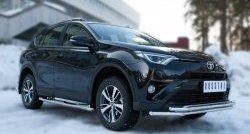 19 499 р. Защита переднего бампера (2 трубыØ42 мм, нержавейка) SLITKOFF  Toyota RAV4  XA40 (2015-2019) 5 дв. рестайлинг  с доставкой в г. Таганрог. Увеличить фотографию 4