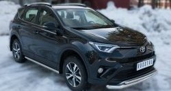 19 549 р. Защита переднего бампера (2 трубыØ63 и 42 мм, нержавейка) SLITKOFF  Toyota RAV4  XA40 (2015-2019) 5 дв. рестайлинг  с доставкой в г. Таганрог. Увеличить фотографию 4