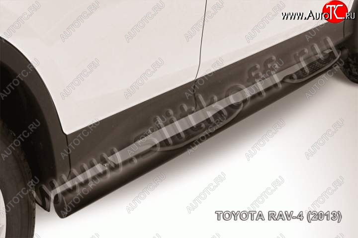 11 249 р. Защита порогов Slitkoff  Toyota RAV4  XA40 (2012-2015) 5 дв. дорестайлинг (Цвет: серебристый)  с доставкой в г. Таганрог