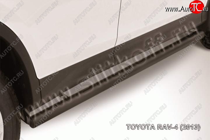 9 649 р. Защита порогов Slitkoff  Toyota RAV4  XA40 (2012-2015) 5 дв. дорестайлинг (Цвет: серебристый)  с доставкой в г. Таганрог