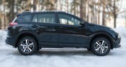 15 299 р. Защита порогов из круглой трубы диаметром 63 мм (рестайлинг) Russtal Toyota RAV4 XA40 5 дв. дорестайлинг (2012-2015) (Защита порогов с со скосами на торцах (вариант 1))  с доставкой в г. Таганрог. Увеличить фотографию 4