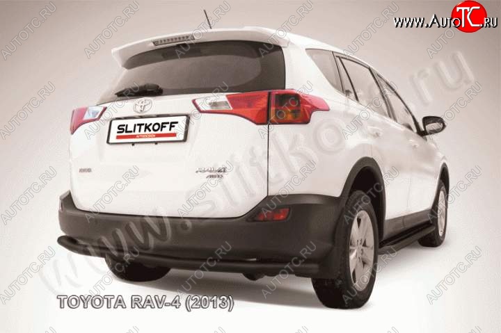 8 199 р. Защита задняя Slitkoff  Toyota RAV4  XA40 (2012-2015) 5 дв. дорестайлинг (Цвет: серебристый)  с доставкой в г. Таганрог