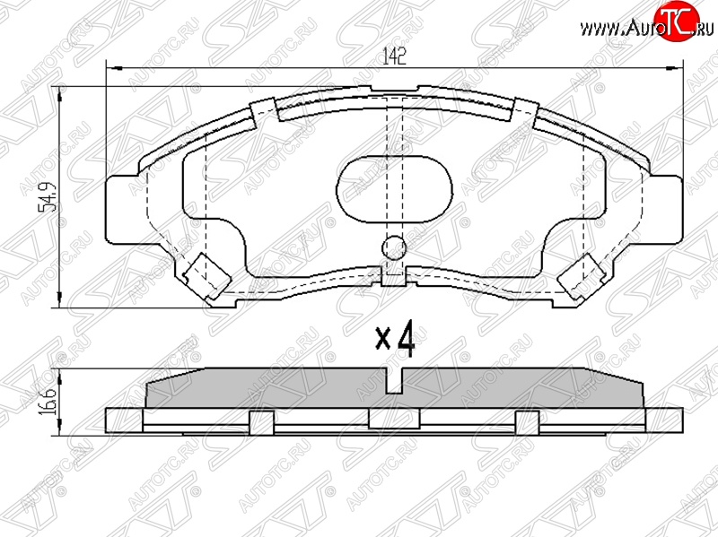 1 549 р. Колодки тормозные SAT (передние)  Toyota Town Ace  s400 (2008-2020) дорестацлинг  с доставкой в г. Таганрог