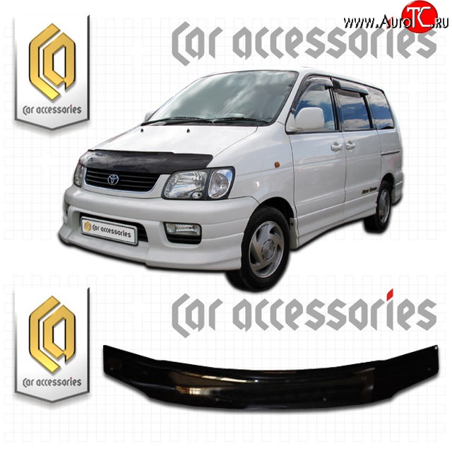 1 899 р. Дефлектор капота CA-Plastic  Toyota Town Ace  3 (1996-2008) (Classic черный, Без надписи)  с доставкой в г. Таганрог