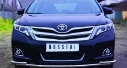 16 949 р. Защита переднего бампера (2 трубы Ø42 мм) SLITKOFF  Toyota Venza  GV10 (2012-2016) рестайлинг (нержавейка полированная)  с доставкой в г. Таганрог. Увеличить фотографию 1