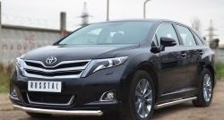 14 849 р. Защита порогов из круглой трубы диаметром 63 мм Russtal Toyota Venza GV10 рестайлинг (2012-2016) (Защита порогов с со скосами на торцах (вариант 1))  с доставкой в г. Таганрог. Увеличить фотографию 4