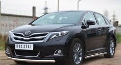 14 849 р. Защита порогов из круглой трубы диаметром 63 мм Russtal Toyota Venza GV10 рестайлинг (2012-2016) (Защита порогов с со скосами на торцах (вариант 1))  с доставкой в г. Таганрог. Увеличить фотографию 7