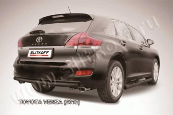 7 999 р. Защита задняя Slitkoff  Toyota Venza  GV10 (2012-2016) рестайлинг (Цвет: серебристый)  с доставкой в г. Таганрог. Увеличить фотографию 1