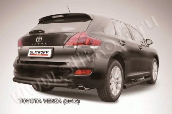 10 349 р. Защита задняя Slitkoff  Toyota Venza  GV10 (2012-2016) рестайлинг (Цвет: серебристый)  с доставкой в г. Таганрог. Увеличить фотографию 1