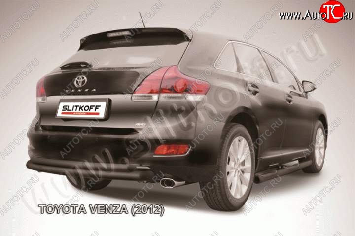 10 349 р. Защита задняя Slitkoff  Toyota Venza  GV10 (2012-2016) рестайлинг (Цвет: серебристый)  с доставкой в г. Таганрог