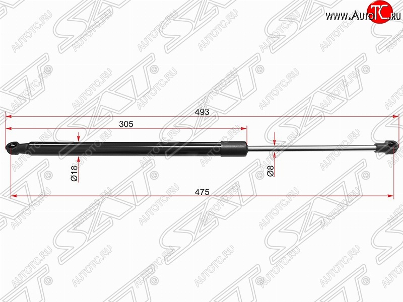 899 р. Газовый упор крышки багажника SAT  Toyota Verso  R20 (2009-2012) дорестайлинг  с доставкой в г. Таганрог