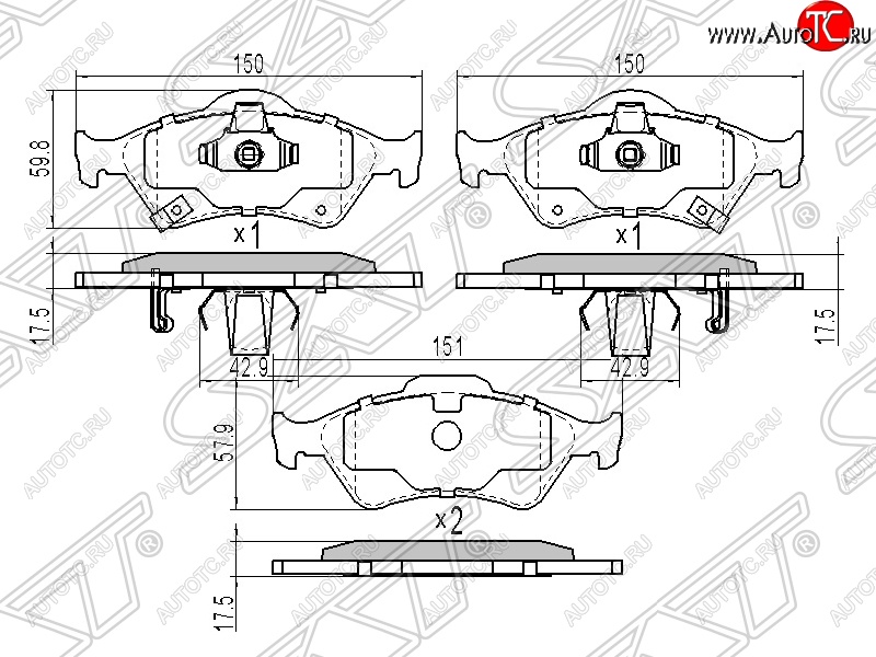 1 059 р. Колодки тормозные SAT (передние)  Toyota Yaris ( XP90,  XP130) (2005-2014) дорестайлинг, хэтчбэк 3 дв., дорестайлинг, хэтчбэк 5 дв., рестайлинг, хэтчбэк 3 дв., рестайлинг, хэтчбэк 5 дв., хэтчбэк 5 дв. дорестайлинг  с доставкой в г. Таганрог