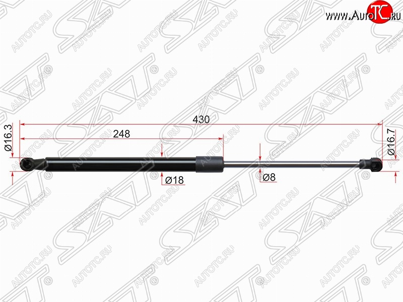 599 р. Газовый упор крышки багажника SAT  Toyota Yaris  XP130 (2010-2014) хэтчбэк 5 дв. дорестайлинг  с доставкой в г. Таганрог