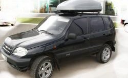 3 299 р. Рейлинги Лидер-премиум на автомобиль Chevrolet Niva 2123 дорестайлинг (2002-2008) (Цвет: чёрный)  с доставкой в г. Таганрог. Увеличить фотографию 1