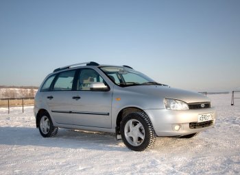 5 299 р. Рейлинги Petroil Tuning Комфорт Лада Калина 1117 универсал (2004-2013) (Серебристый муар, крыша с ребром жесткости)  с доставкой в г. Таганрог. Увеличить фотографию 3