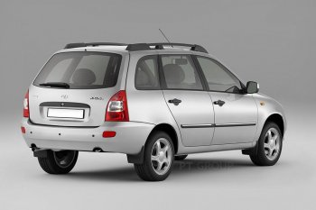 5 299 р. Рейлинги Petroil Tuning Усиленные Лада Калина 1117 универсал (2004-2013) (Черный муар, крыша с ребром жесткости)  с доставкой в г. Таганрог. Увеличить фотографию 3