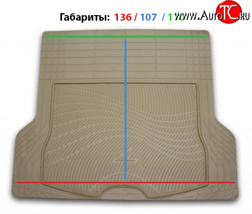 6 699 р. Универсальный коврик в багажник Element-Autofamily (полиуретан) Ford Escort ZX2 купе рестайлинг (1997-2002) (бежевый)  с доставкой в г. Таганрог