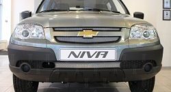 2 279 р. Защитная сетка на бампер Russtal (хром, 3 части)  Chevrolet Niva  2123 (2002-2008), Лада 2123 (Нива Шевроле) (2002-2008)  с доставкой в г. Таганрог. Увеличить фотографию 1