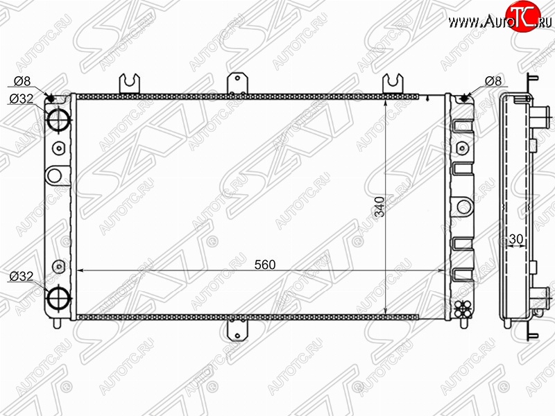 3 699 р. Радиатор двигателя (трубчатый, МКПП) SAT  Лада Приора ( 2170,  2171,  2172,  21728) (2007-2018) седан дорестайлинг, универсал дорестайлинг , хэтчбек дорестайлинг, купе дорестайлинг, купе рестайлинг, седан рестайлинг, универсал рестайлинг, хэтчбек рестайлин  с доставкой в г. Таганрог