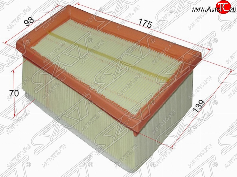 319 р. Фильтр воздушный двигателя SAT (139х175х70 mm)  Nissan Almera (G15), Kubistar, Primastar, Terrano (D10), Renault Clio (CB,  BB), Duster (HS), Espace (4), Kangoo (KC,  KW0), Laguna (2 X74), Megane (BA,DA,LA,  LA,  BA,LA,  седан,  хэтчбэк 5 дв.,  универсал), Sandero ((B8)), Sandero Stepway ((B8)), Scenic (1), Trafic (X83), Лада Ларгус  с доставкой в г. Таганрог