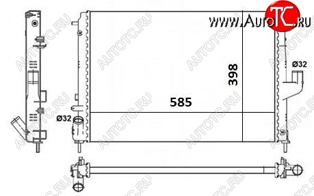 6 299 р. Радиатор двигателя SAT  Nissan Almera  G15 (2012-2019), Nissan Terrano  D10 (2013-2022), Renault Duster  HS (2010-2015), Renault Logan  1 (2004-2016), Renault Sandero  (BS) (2009-2014), Renault Sandero Stepway  (BS) (2010-2014), Лада Ларгус (2012-2024)  с доставкой в г. Таганрог