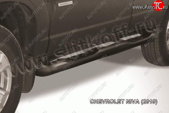 13 749 р. Защита порогов Slitkoff Chevrolet Niva 2123 рестайлинг (2009-2020) (Цвет: серебристый)  с доставкой в г. Таганрог