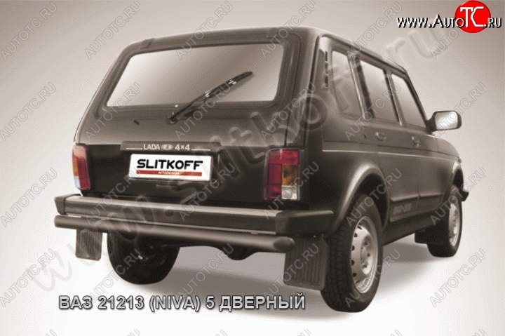 5 189 р. Защита задняя Slitkoff  Лада нива 4х4 ( 2131,  2121-80) (1993-2019) 5 дв. дорестайлинг, ФОРА (Сталь с полимерным покрытием. Цвет: чёрный )  с доставкой в г. Таганрог